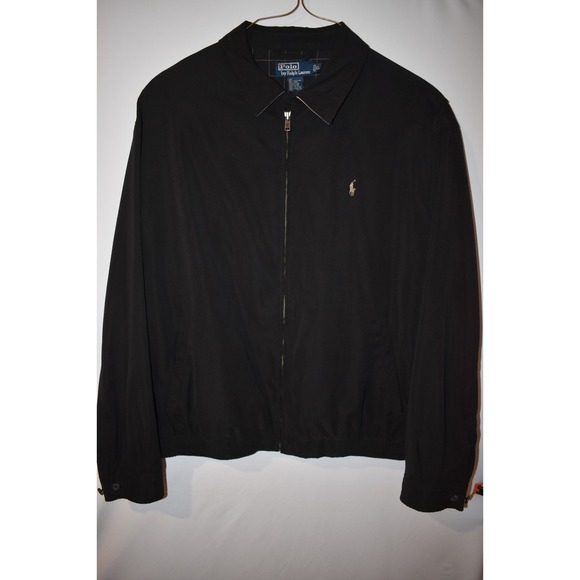 Polo Ralph Lauren Other - Vintage 90s Polo Ralph Lauren Mens XL Black Plaid Lined Full Zip Up Jacket